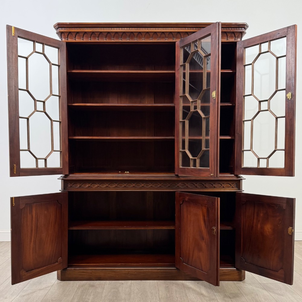 Antique 20th Century Large Mahogany Bookcase View II