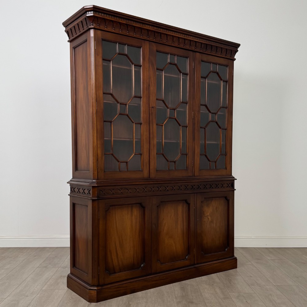 Antique 20th Century Large Mahogany Bookcase View IX