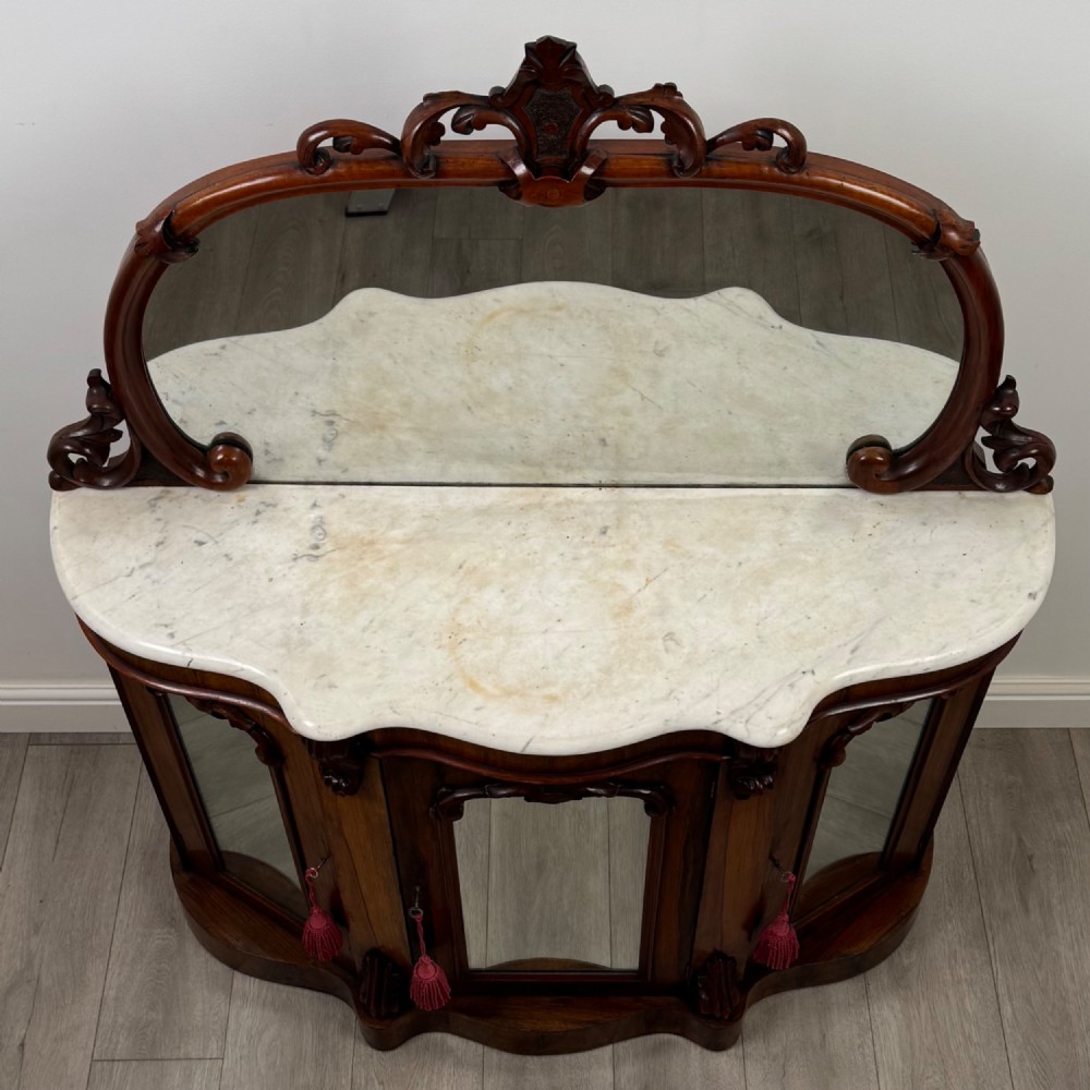 Antique 19th Century Small Victorian Sideboard In Rosewood View VIII