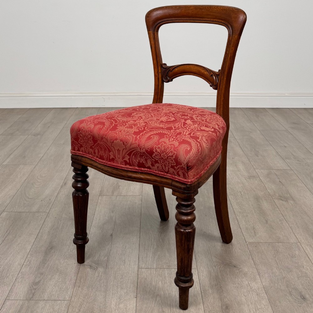 Antique 19th Century Victorian Set Of 4 Oak Dining Chairs View II