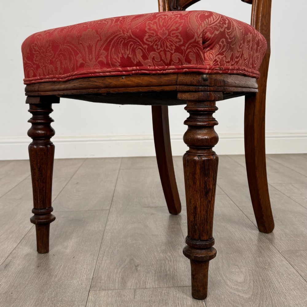 Antique 19th Century Victorian Set Of 4 Oak Dining Chairs View V