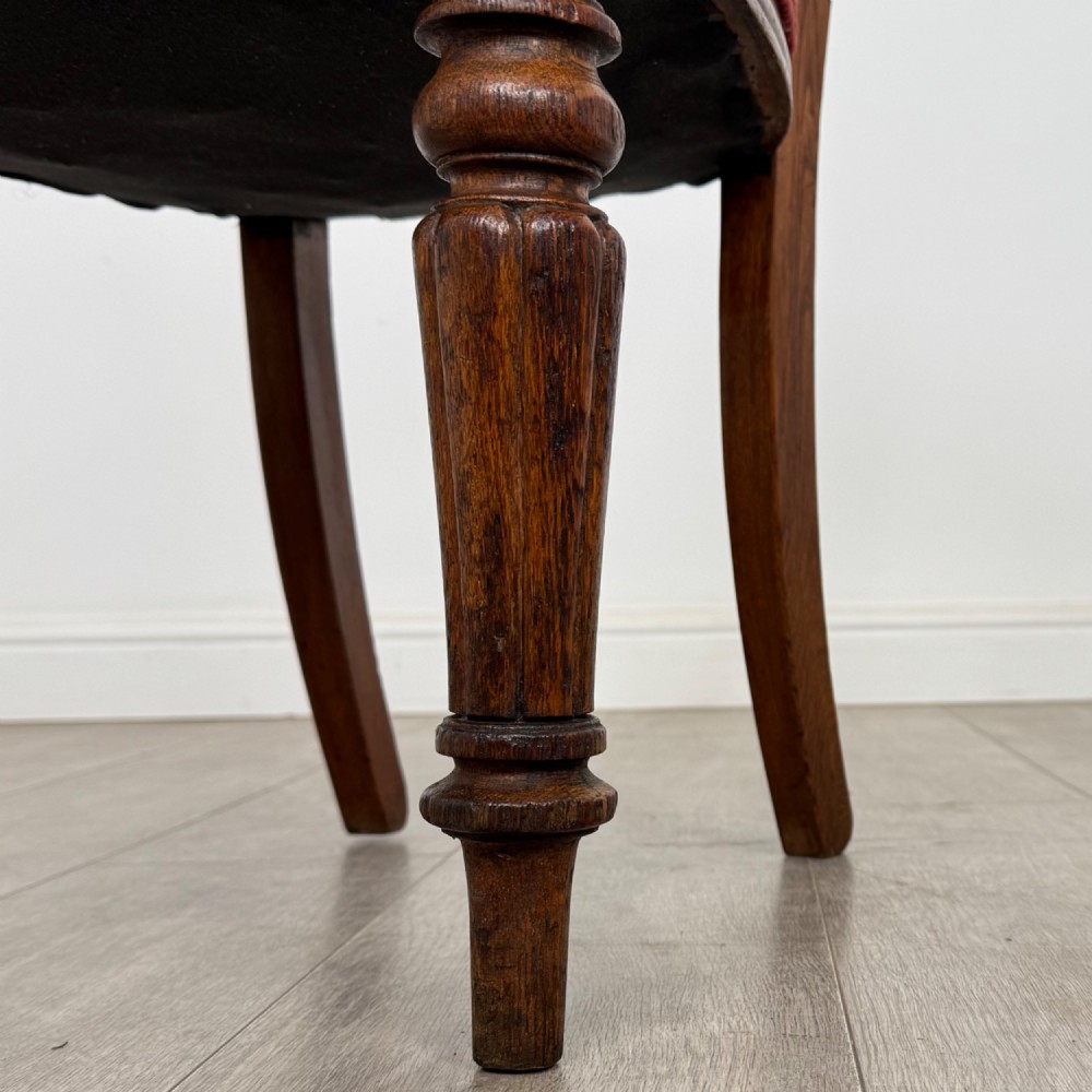 Antique 19th Century Victorian Set Of 4 Oak Dining Chairs View VI