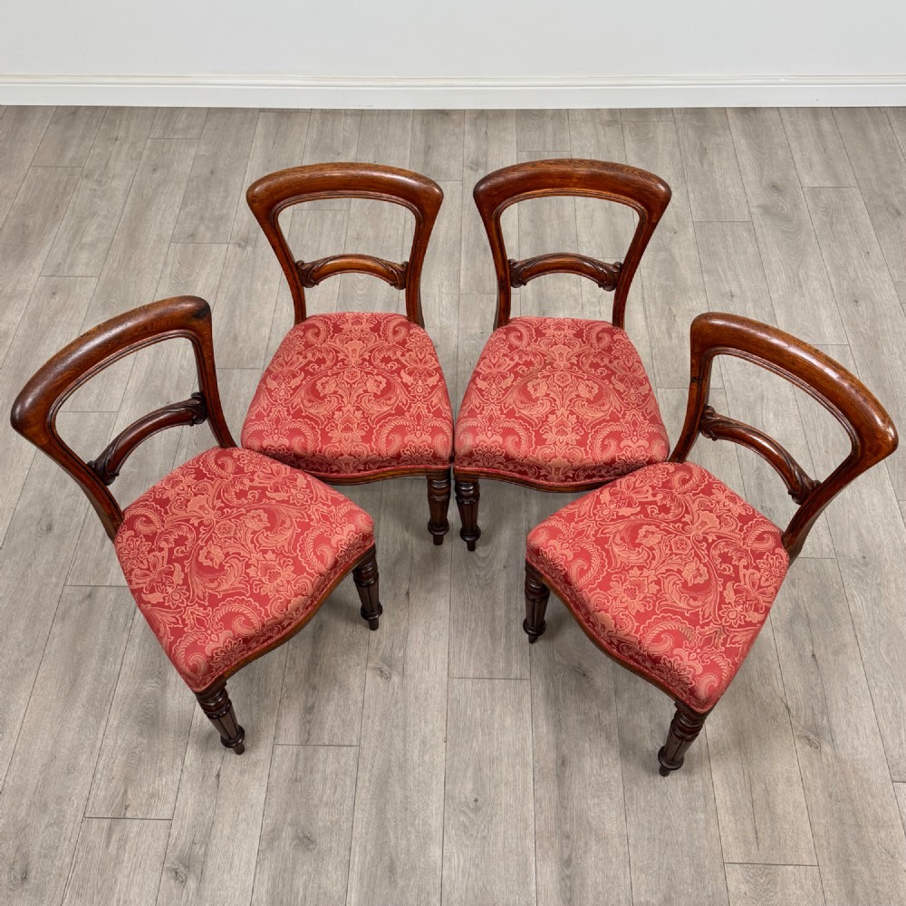 Antique 19th Century Victorian Set Of 4 Oak Dining Chairs View VII
