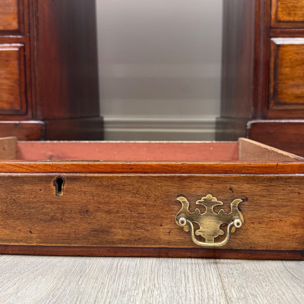 Antique 20th Century Leather Top Pedestal Desk In Walnut View XI