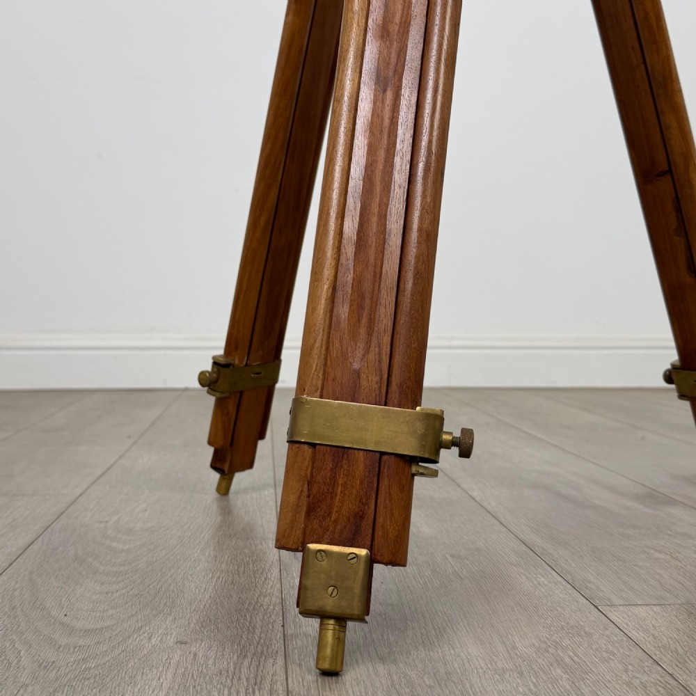 Antique 20th Century Decorative Brass Floor Standing Telescope View VIII