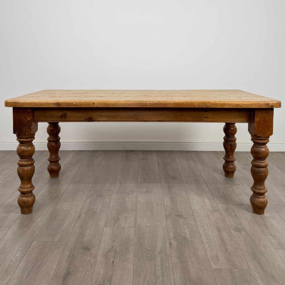 Antique 20th Century Farmhouse Dining Table With 6 Chairs View III