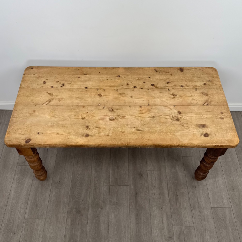 Antique 20th Century Farmhouse Dining Table With 6 Chairs View V