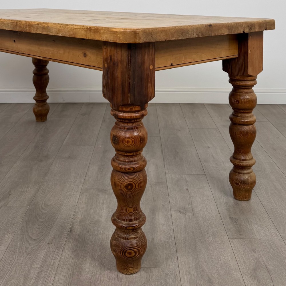 Antique 20th Century Farmhouse Dining Table With 6 Chairs View VI