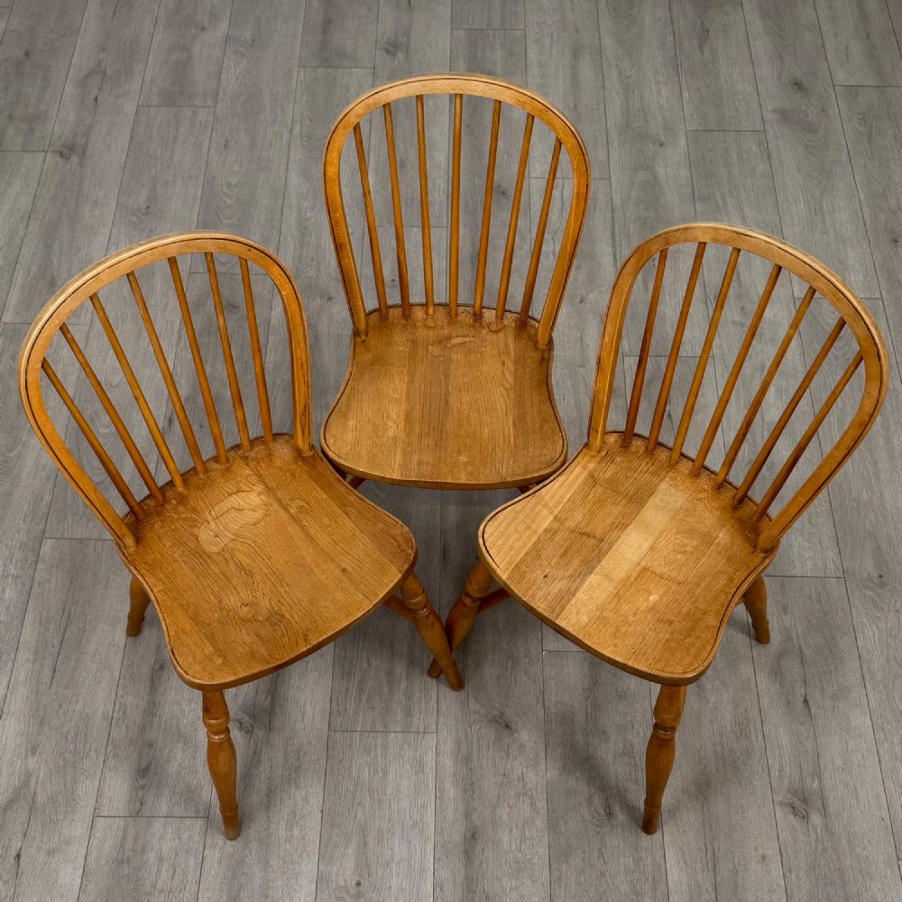 Antique 20th Century Set Of 6 Ash Windsor Dining Chairs View VIII