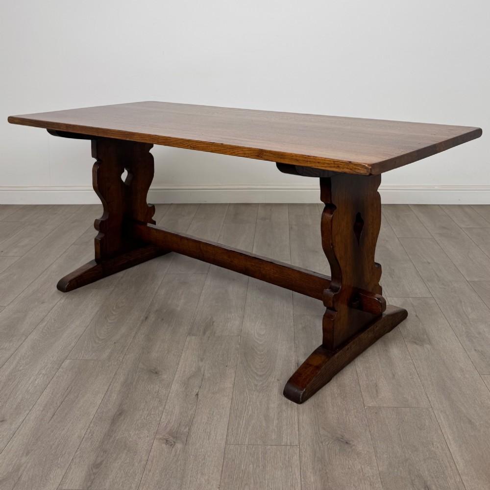 Antique 20th Century Refractory Style Dining Table In Oak