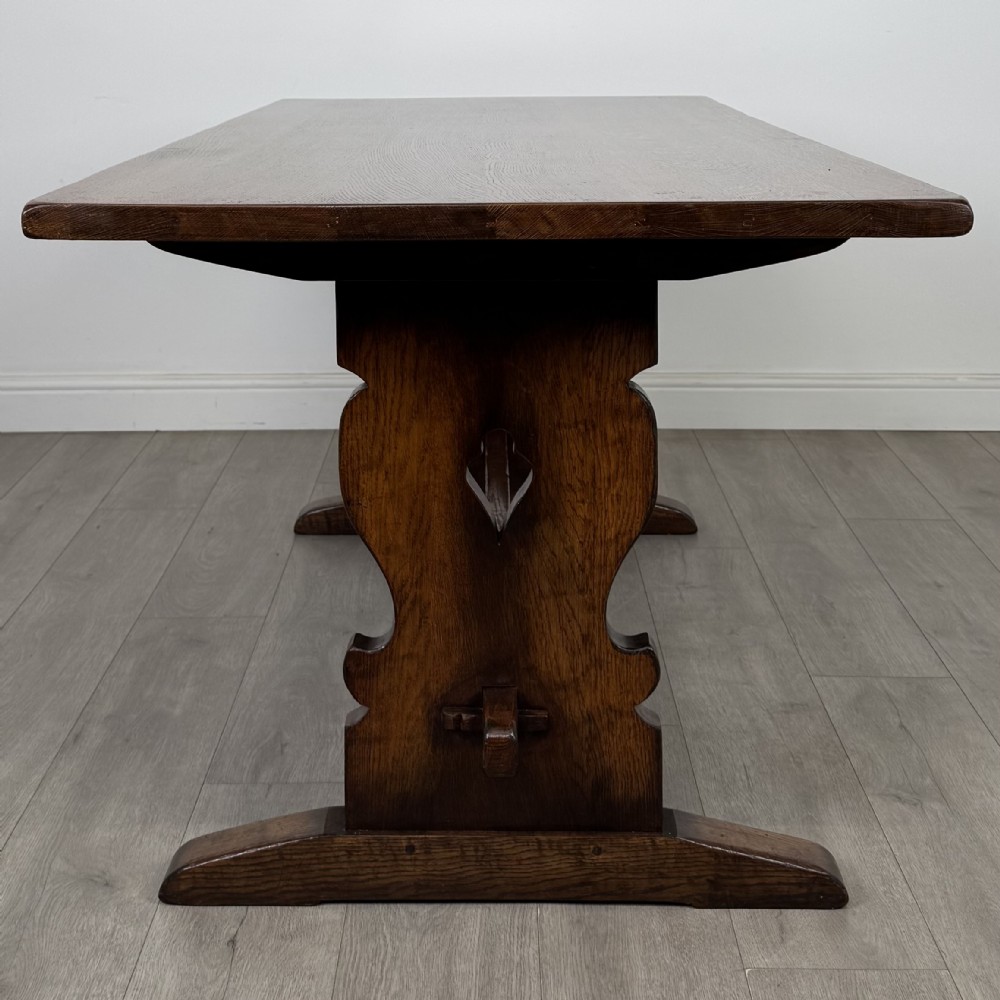 Antique 20th Century Refractory Style Dining Table In Oak View III