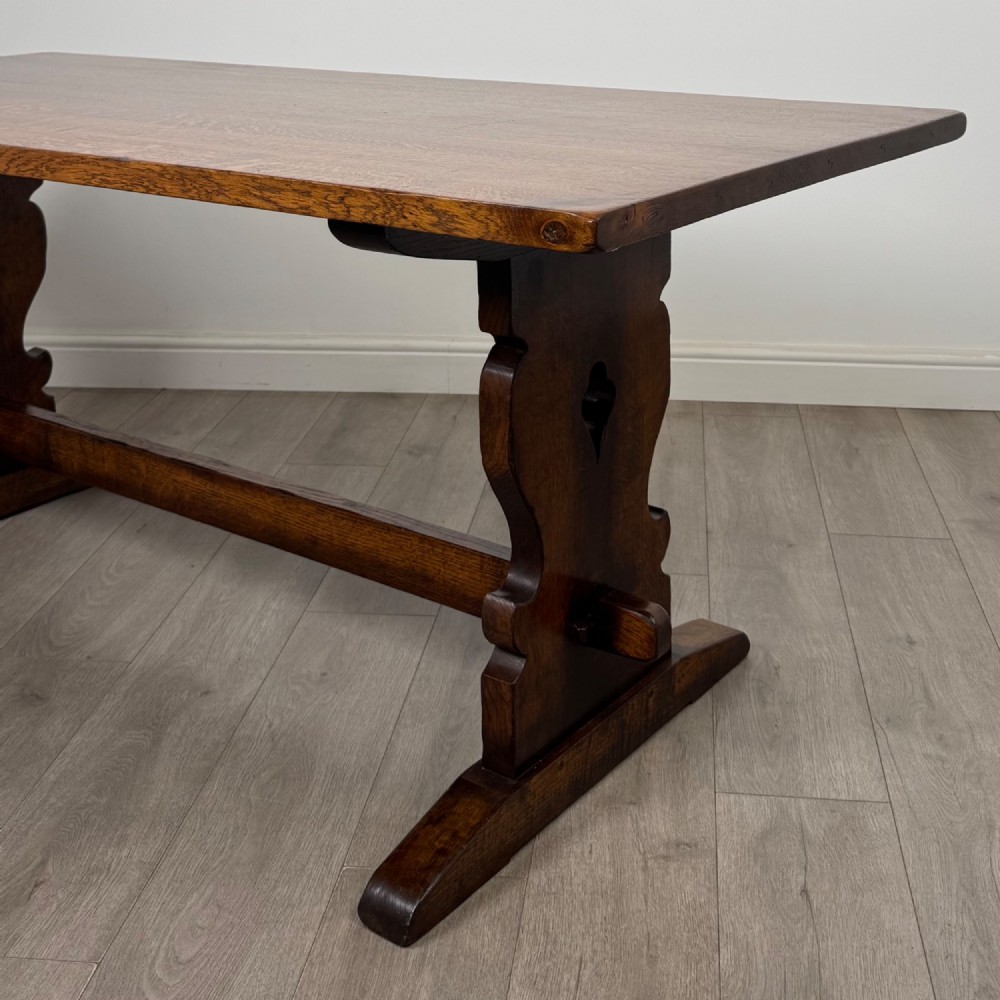 Antique 20th Century Refractory Style Dining Table In Oak View V
