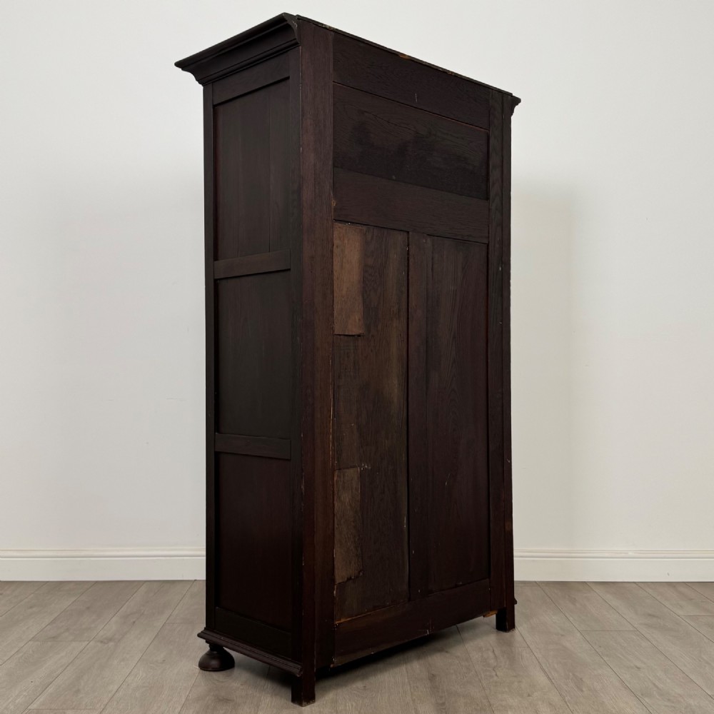 Antique 20th Century Jacobean Style Wardrobe In Oak View V