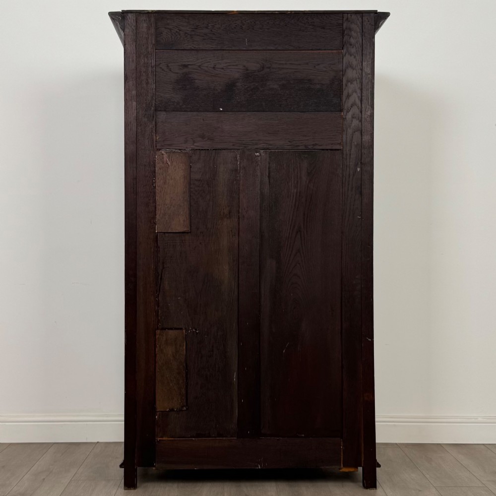 Antique 20th Century Jacobean Style Wardrobe In Oak View VI