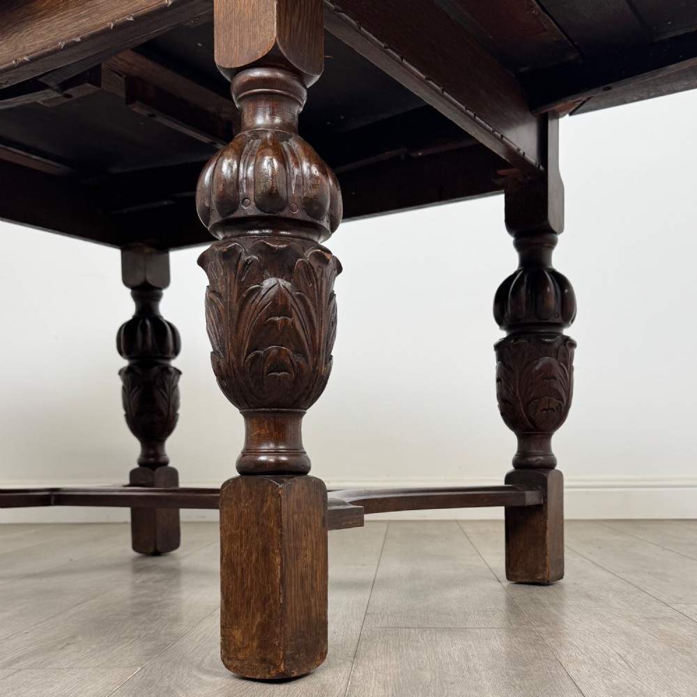 Antique 20th Century Draw Leaf Dining Table In Oak View VII