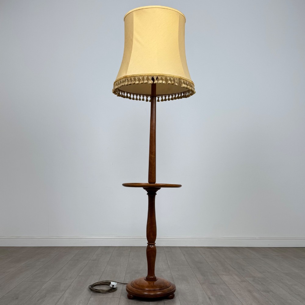 Antique 19th Century Floor Standing Lamp In Mahogany
