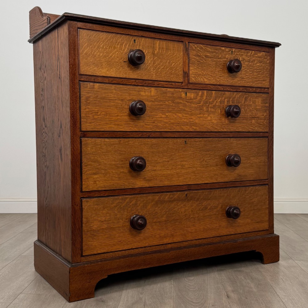 Antique 19th Century Victorian Chest Of Drawers In Oak View VIII