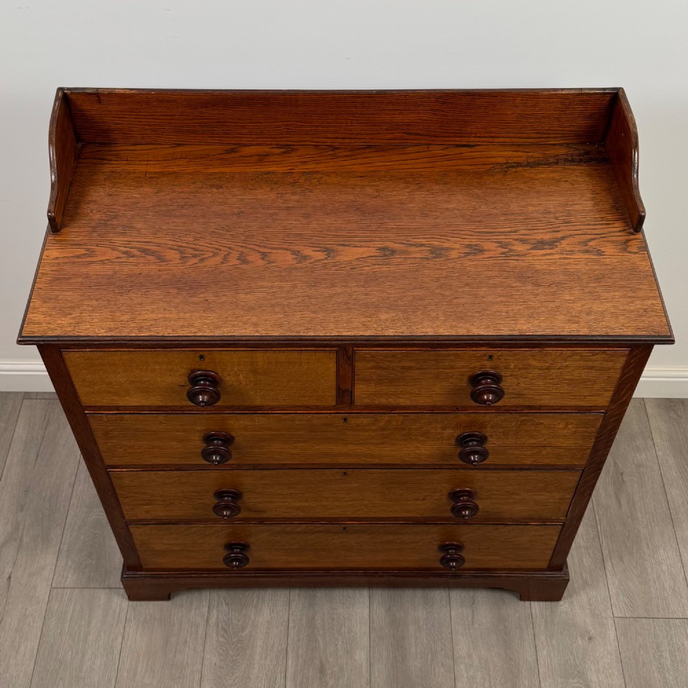 Antique 19th Century Victorian Chest Of Drawers In Oak View IX