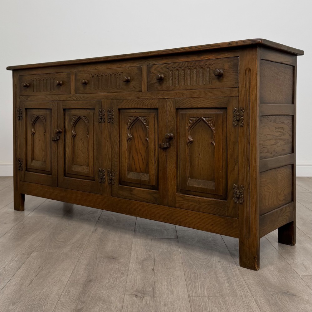 Antique 20th Century Good Quality Sideboard In Oak View III