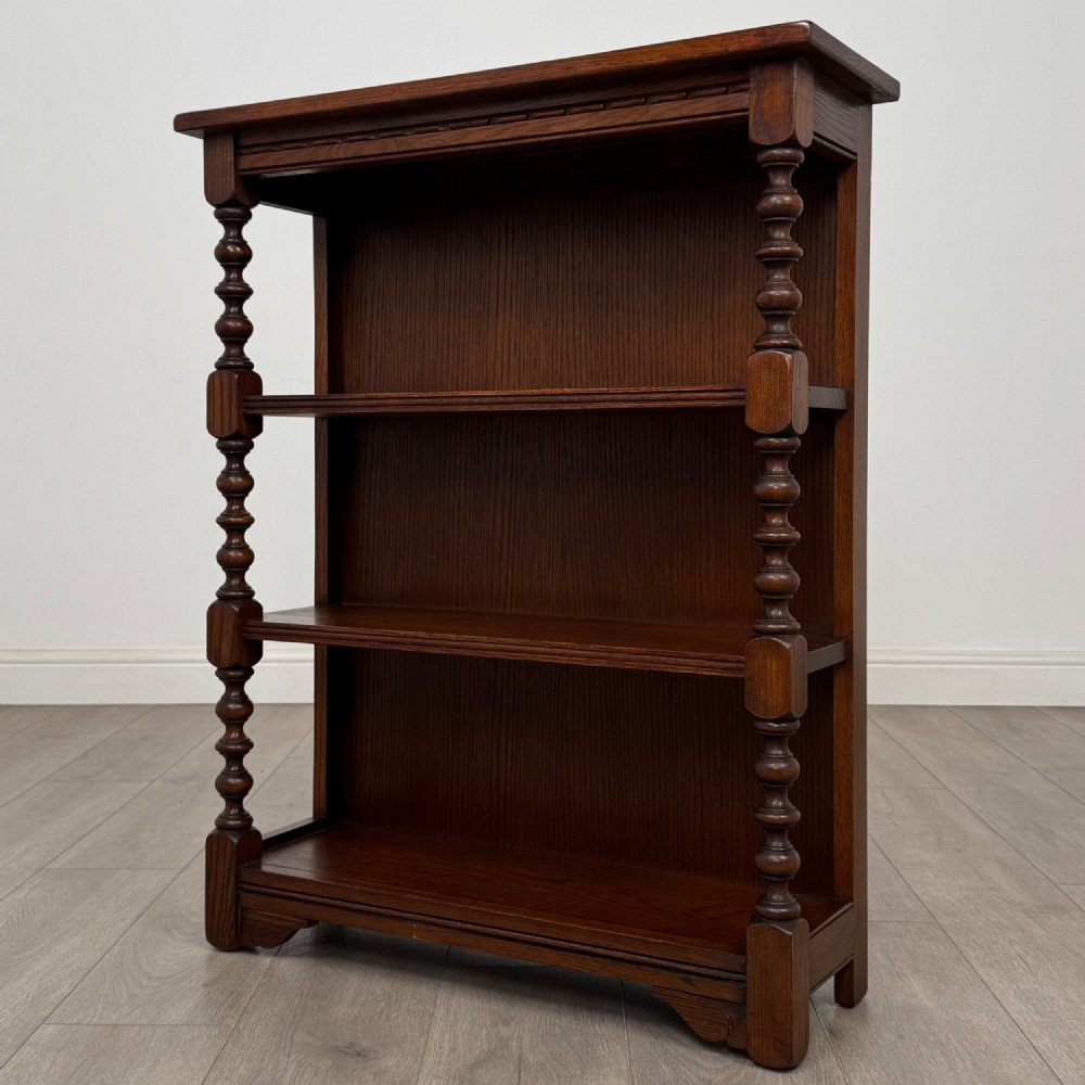 Antique 20th Century Open Bookcase In Oak View III