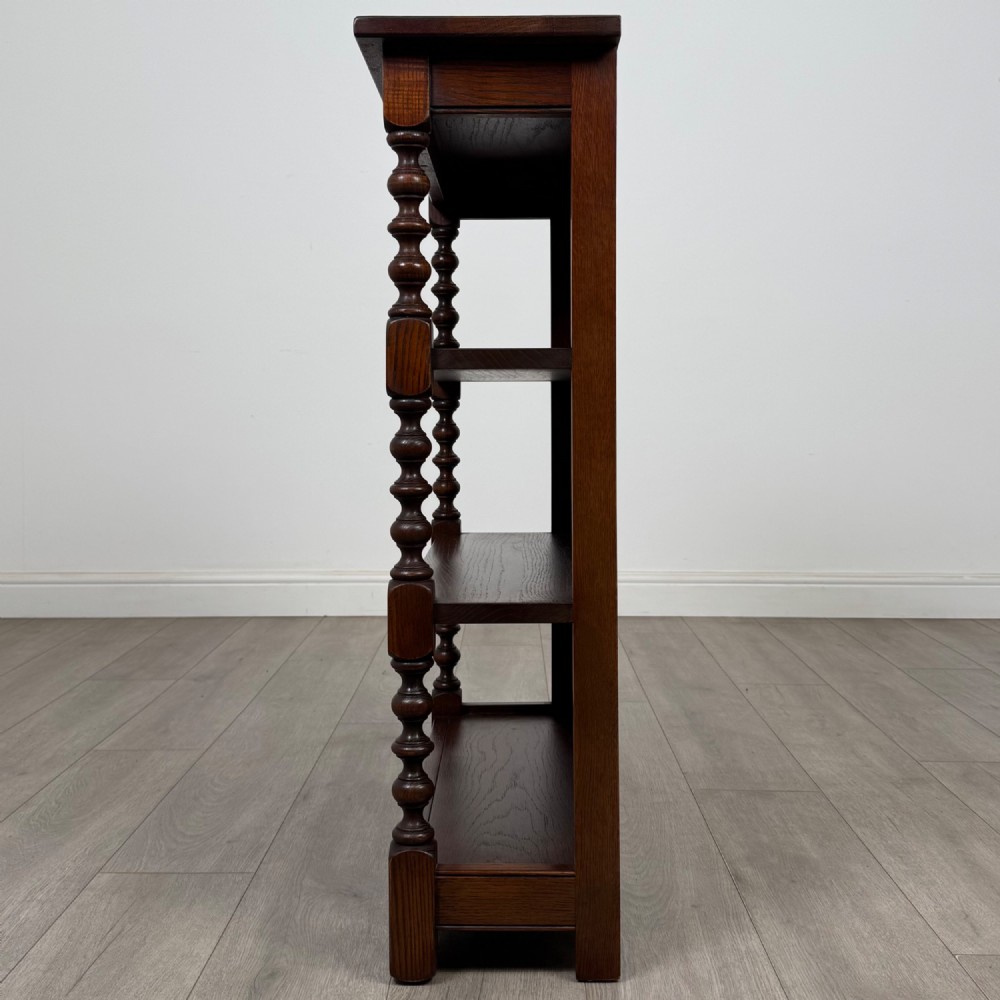 Antique 20th Century Open Bookcase In Oak View IV