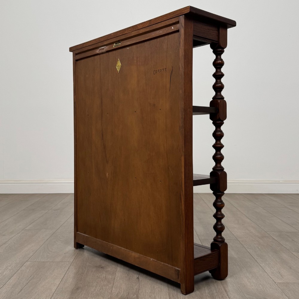 Antique 20th Century Open Bookcase In Oak View VII