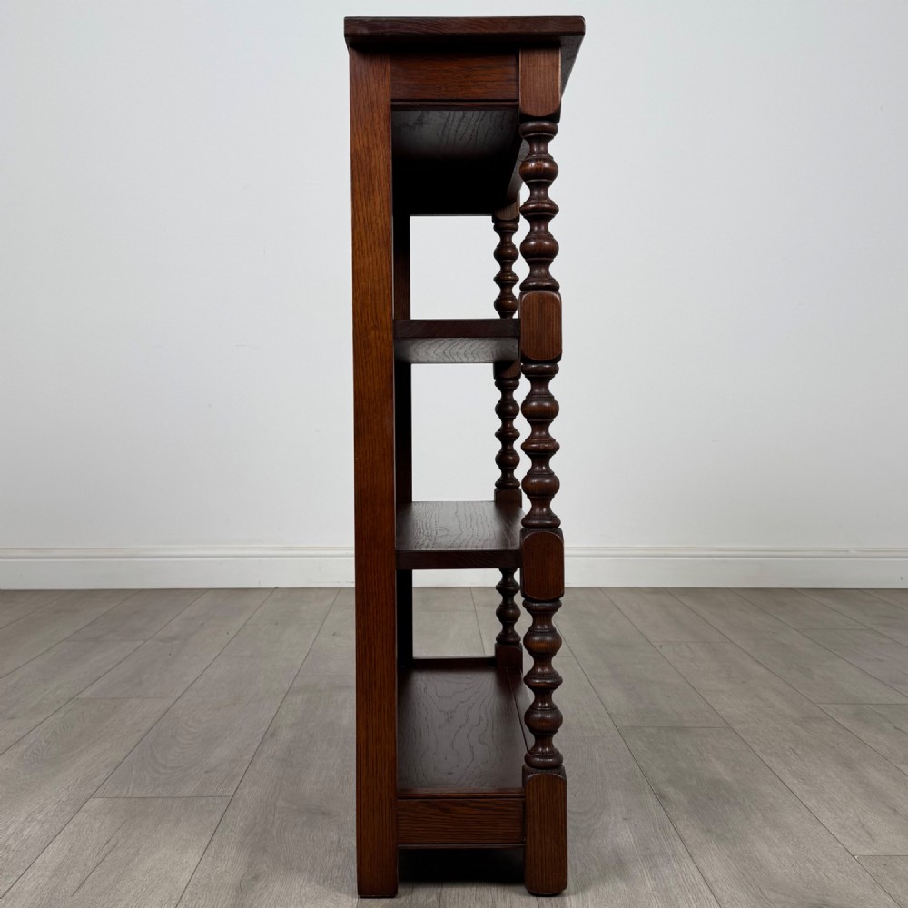 Antique 20th Century Open Bookcase In Oak View VIII