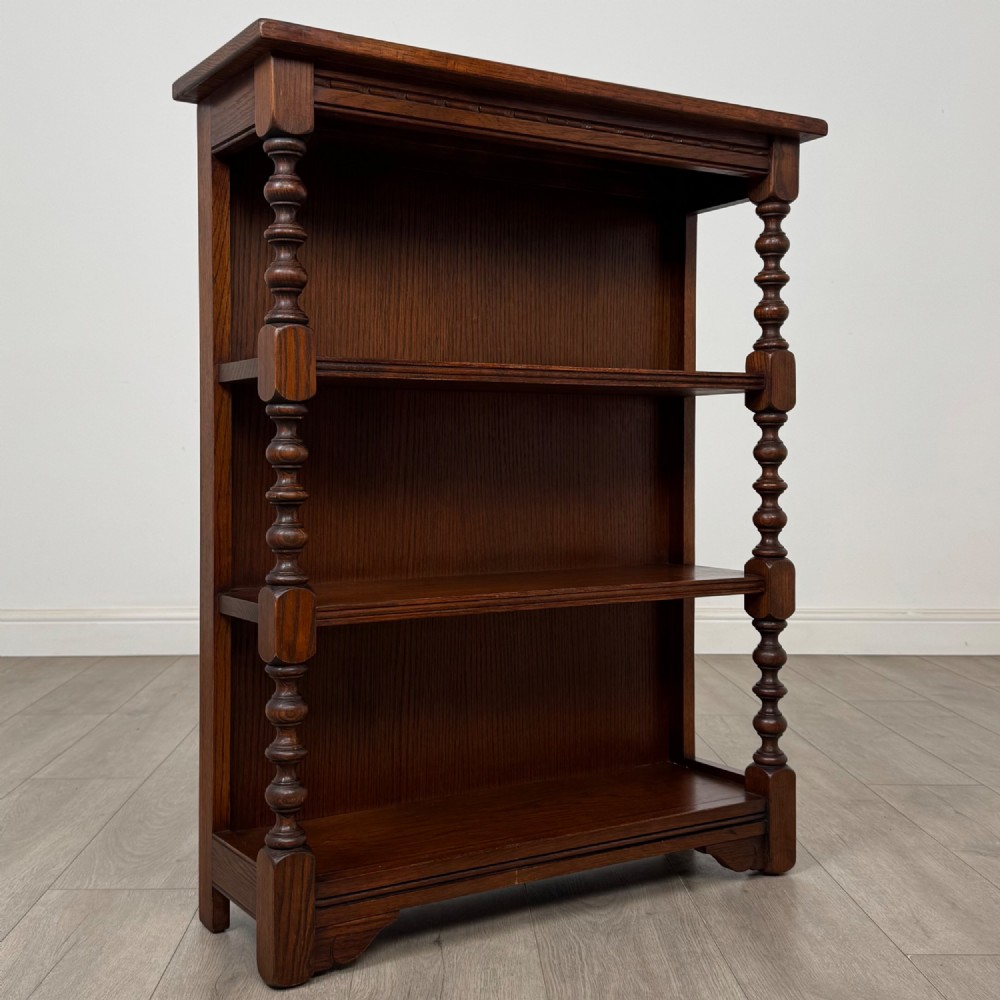 Antique 20th Century Open Bookcase In Oak View IX