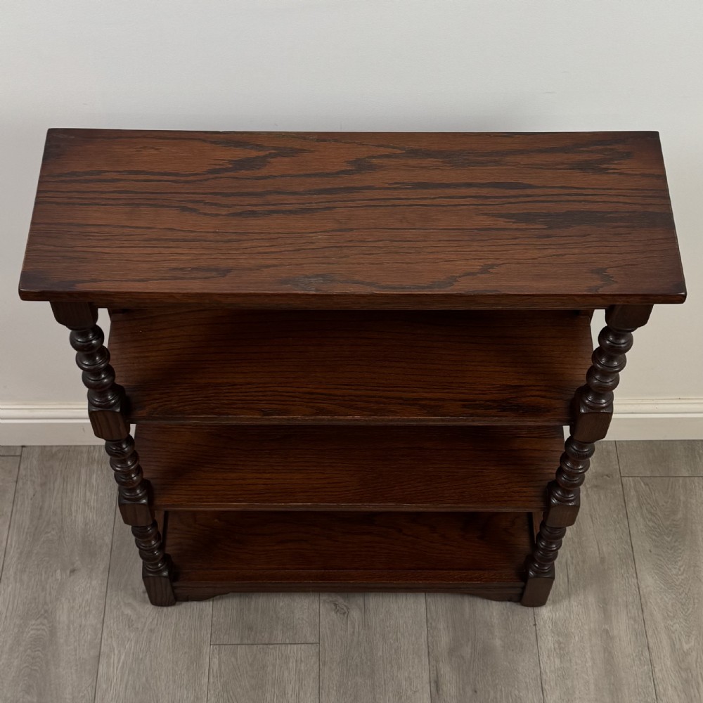 Antique 20th Century Open Bookcase In Oak View X