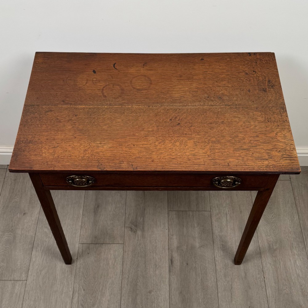 Antique 18th Century Small Georgian Writing Table In Oak View IX