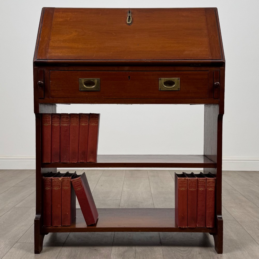 Antique 19th Century Campaign Style Bureau In Mahogany