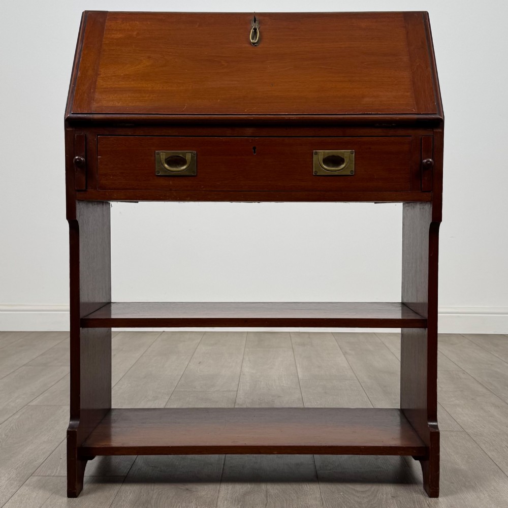 Antique 19th Century Campaign Style Bureau In Mahogany View II