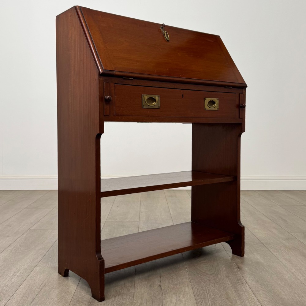Antique 19th Century Campaign Style Bureau In Mahogany View X