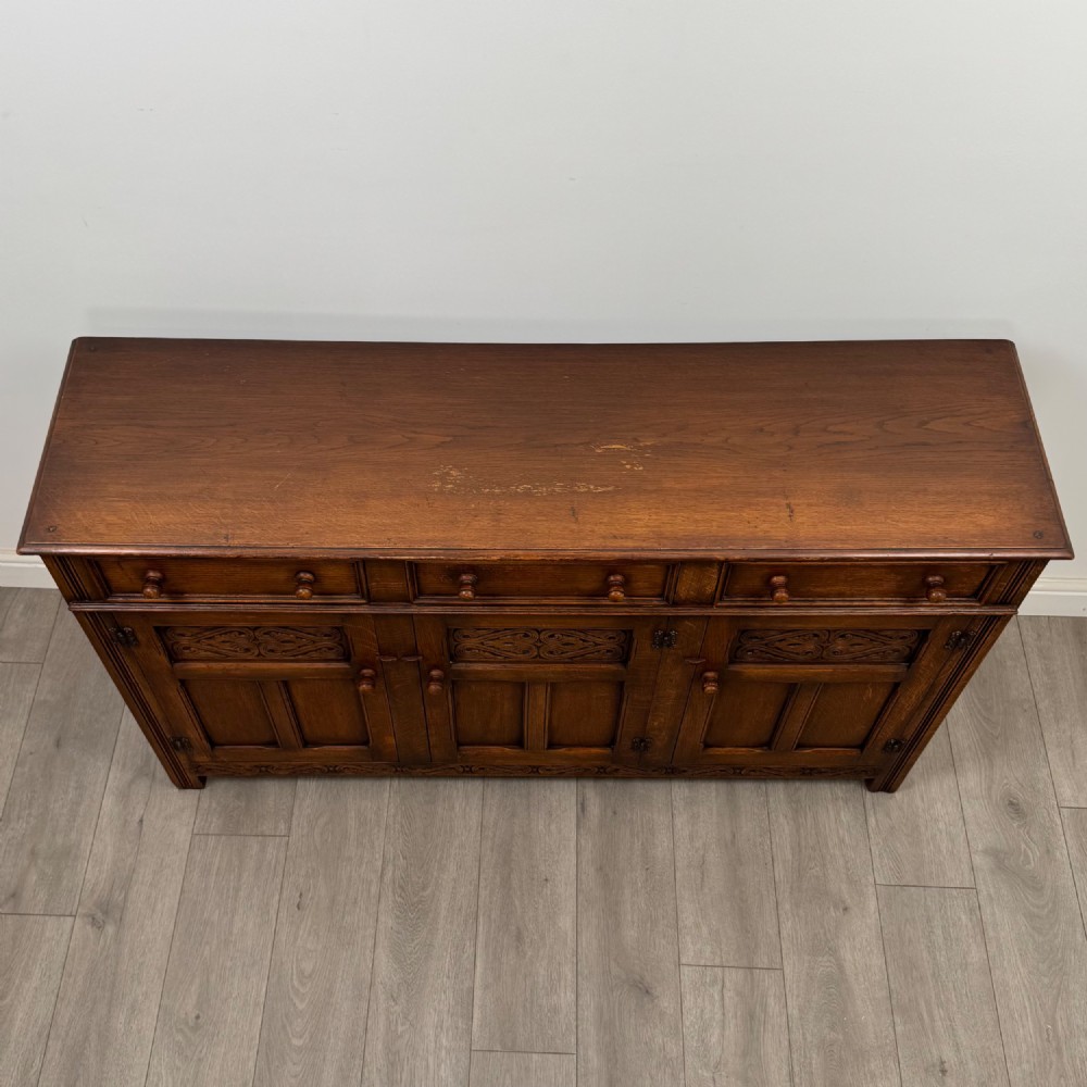 Antique 20th Century Jacobean Style Sideboard In Oak View X