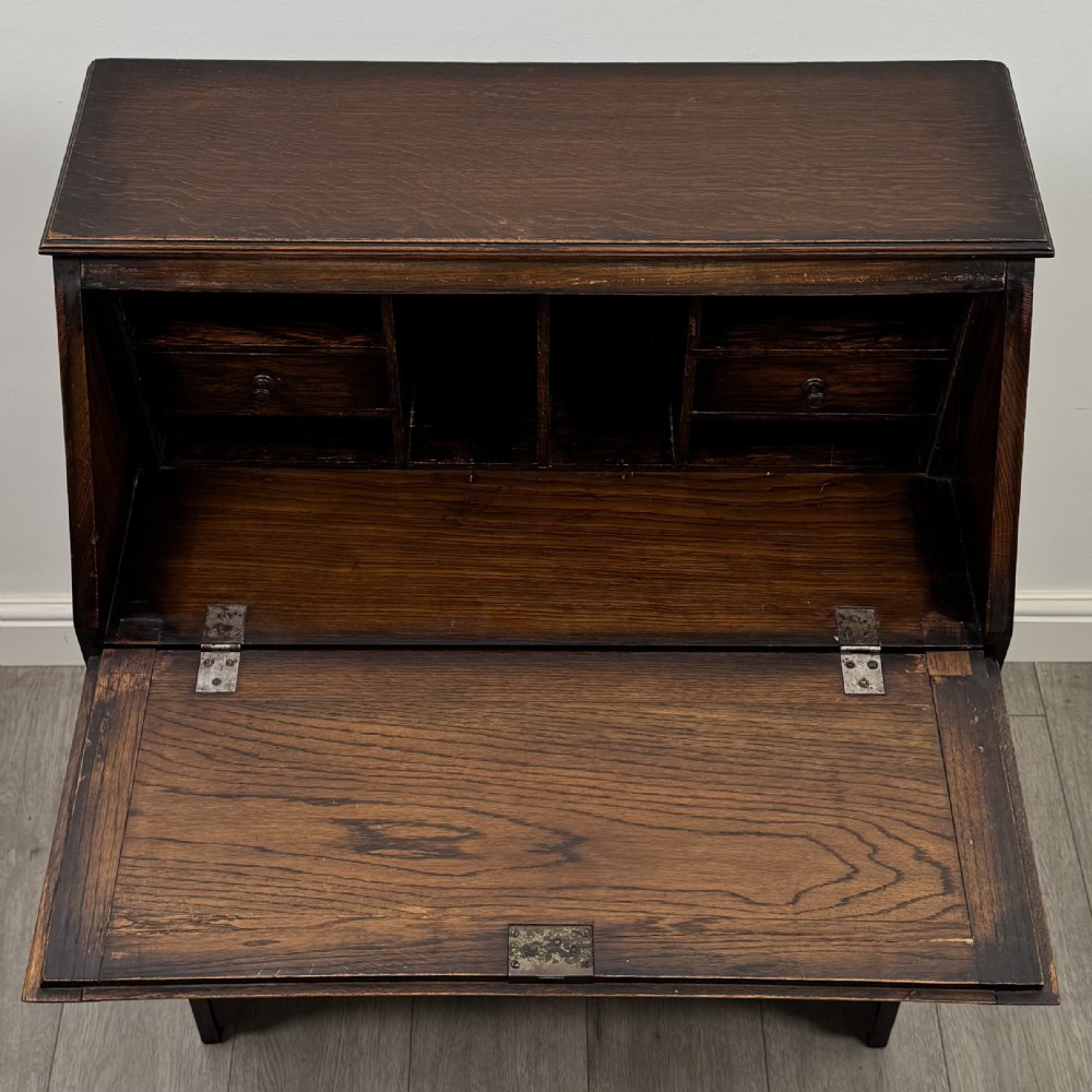 Antique 20th Century Edwardian Bureau In Oak View XI