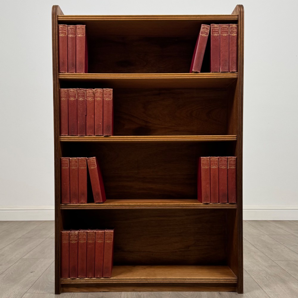 Antique 20th Century Open Bookcase In Golden Oak