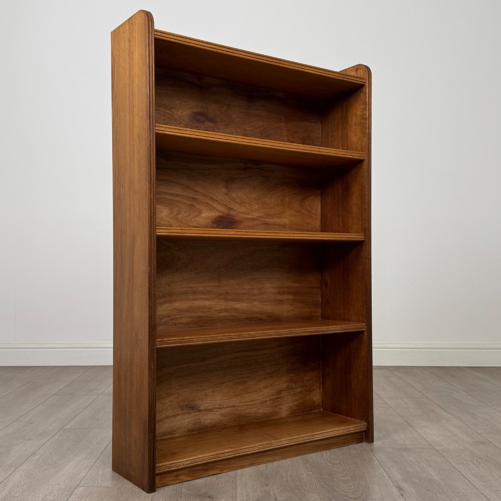 Antique 20th Century Open Bookcase In Golden Oak View IX