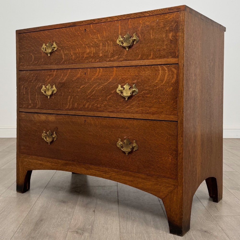 Antique 19th Century Oak Chest Of Drawers By Heals Of London View II