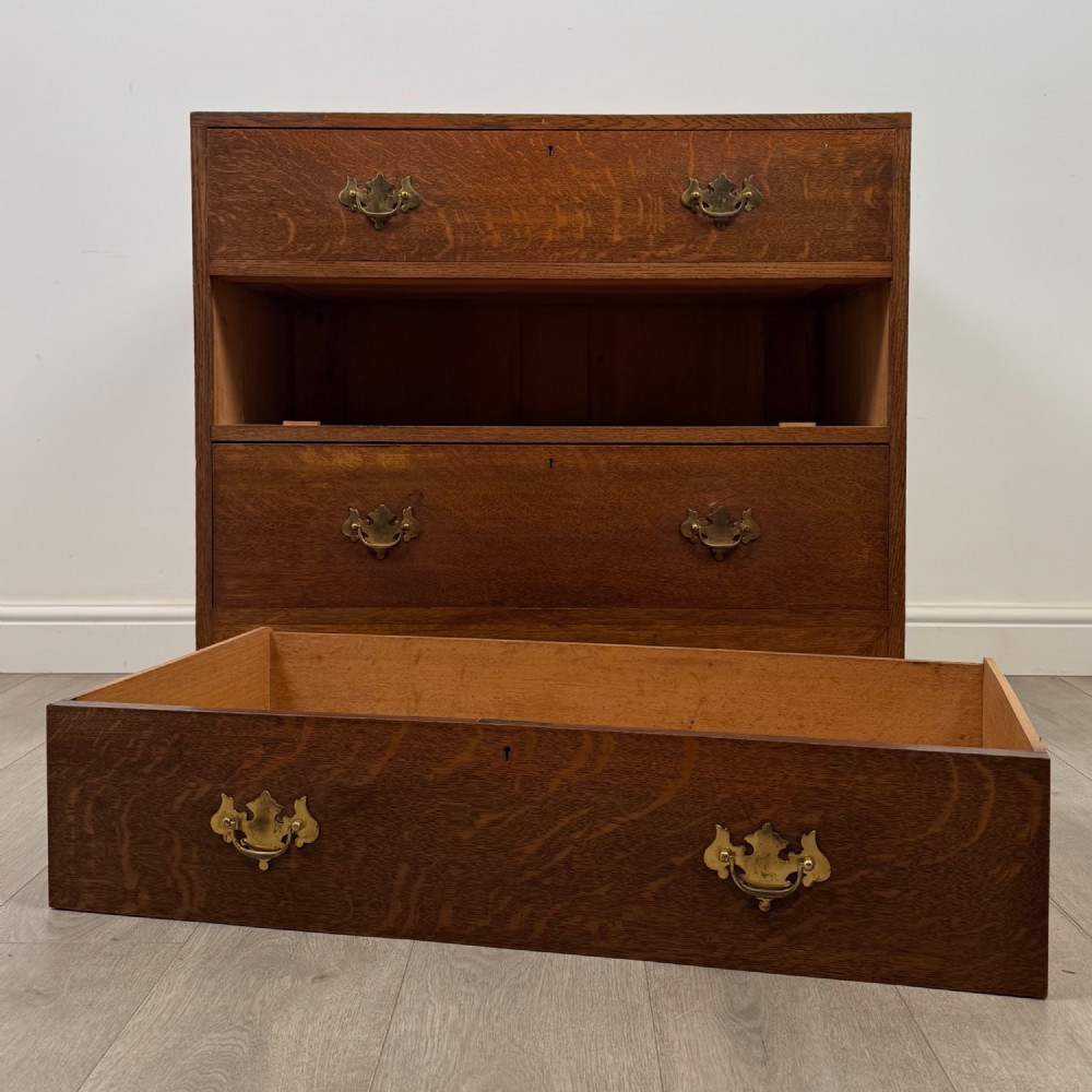 Antique 19th Century Oak Chest Of Drawers By Heals Of London View X