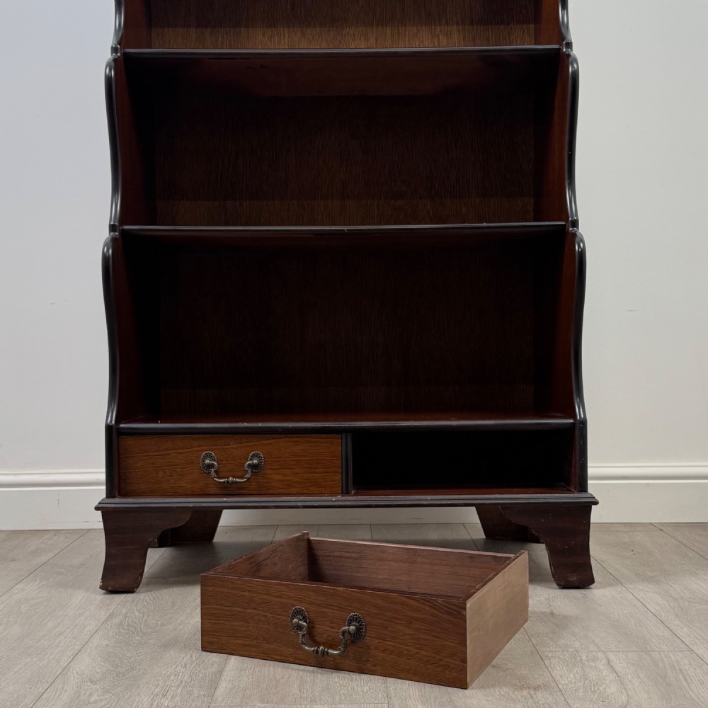 Antique 20th Century Waterfall Bookcase In Mahogany View XI