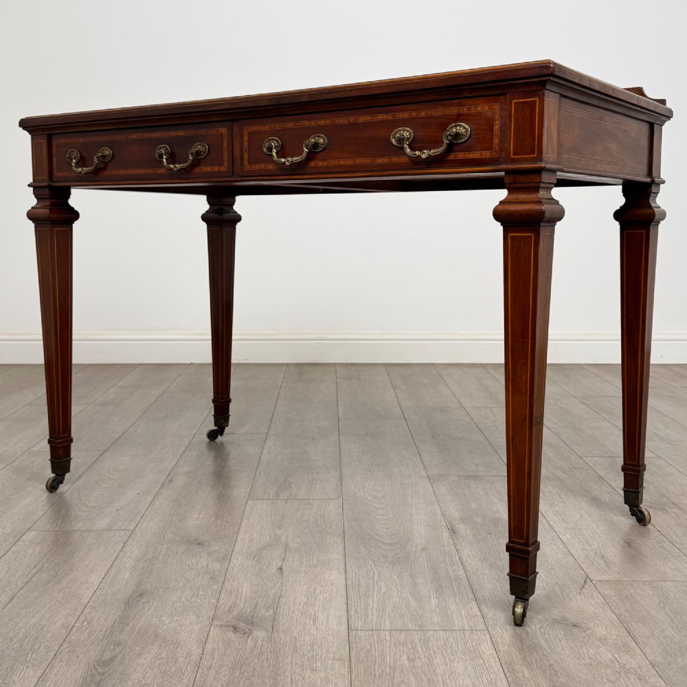 Antique 20th Century Edwardian Writing Table In Mahogany View II