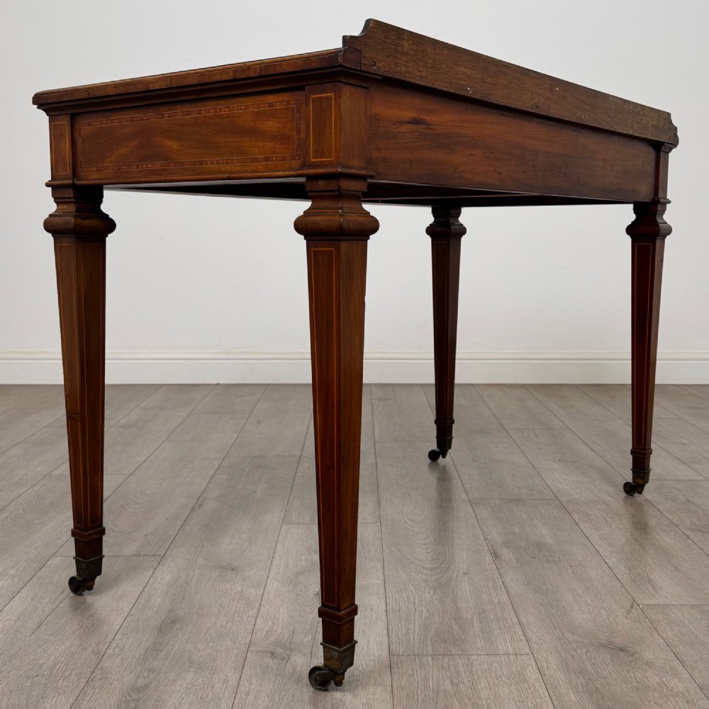 Antique 20th Century Edwardian Writing Table In Mahogany View IV