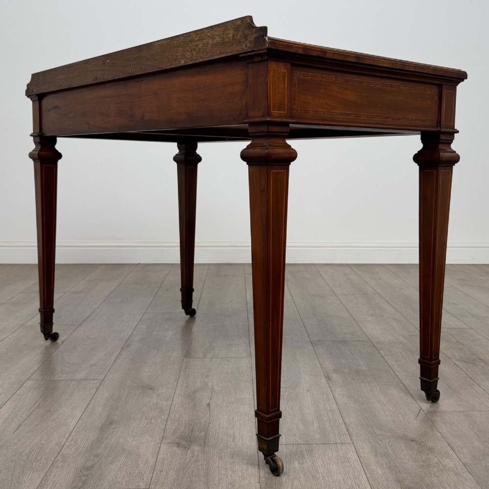 Antique 20th Century Edwardian Writing Table In Mahogany View VI