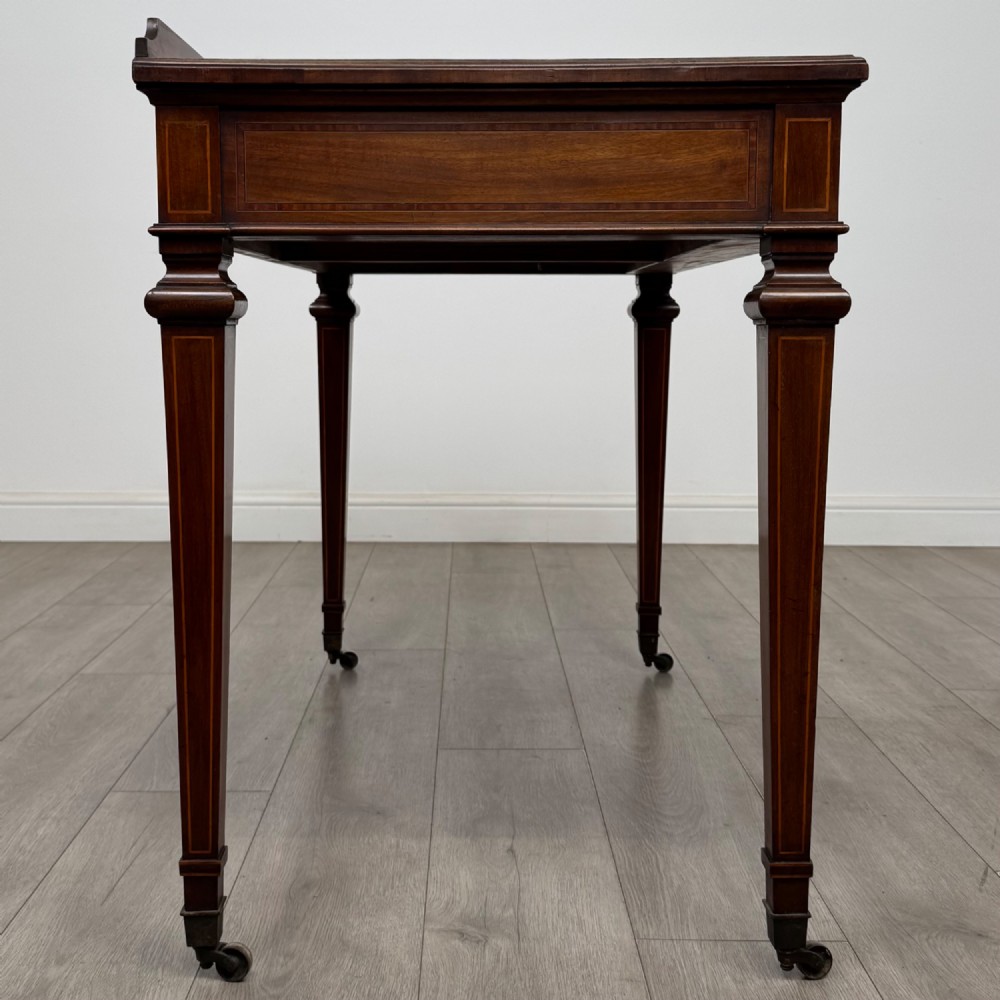 Antique 20th Century Edwardian Writing Table In Mahogany View VII