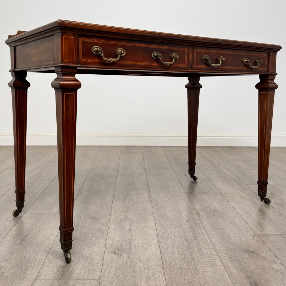 Antique 20th Century Edwardian Writing Table In Mahogany View VIII