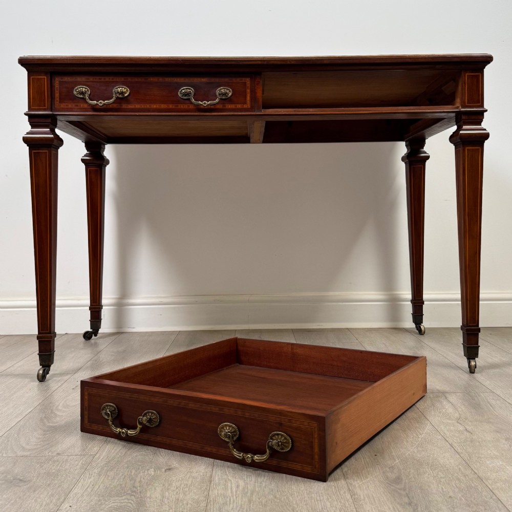 Antique 20th Century Edwardian Writing Table In Mahogany View X