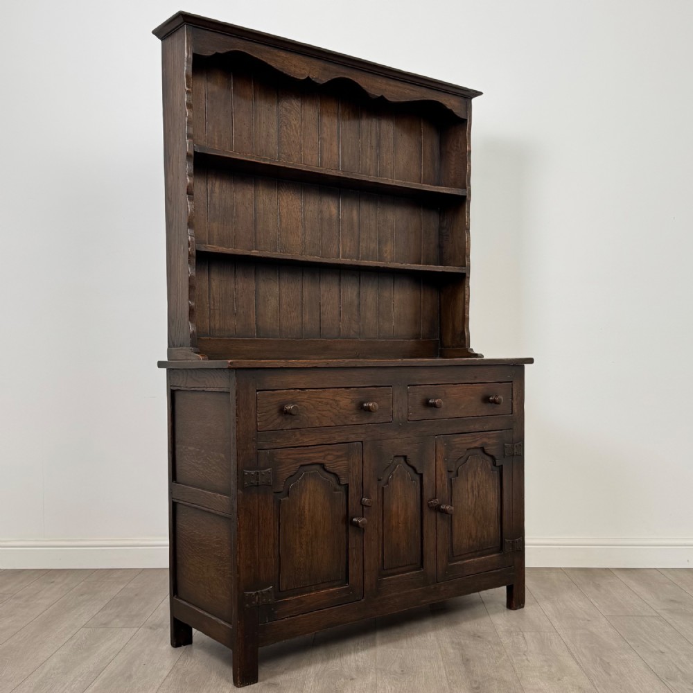 Antique 20th Century Good Quality Welsh Dresser In Oak View IX