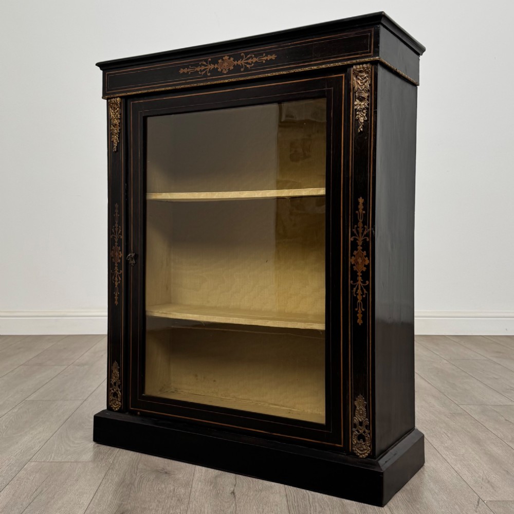 Antique 19th Century Ebonised Victorian Pier Cabinet View III
