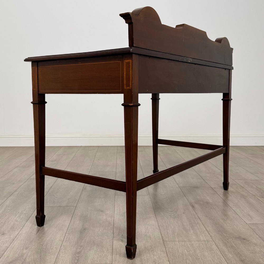 Antique 20th Century Edwardian Writing Table In Mahogany View IV