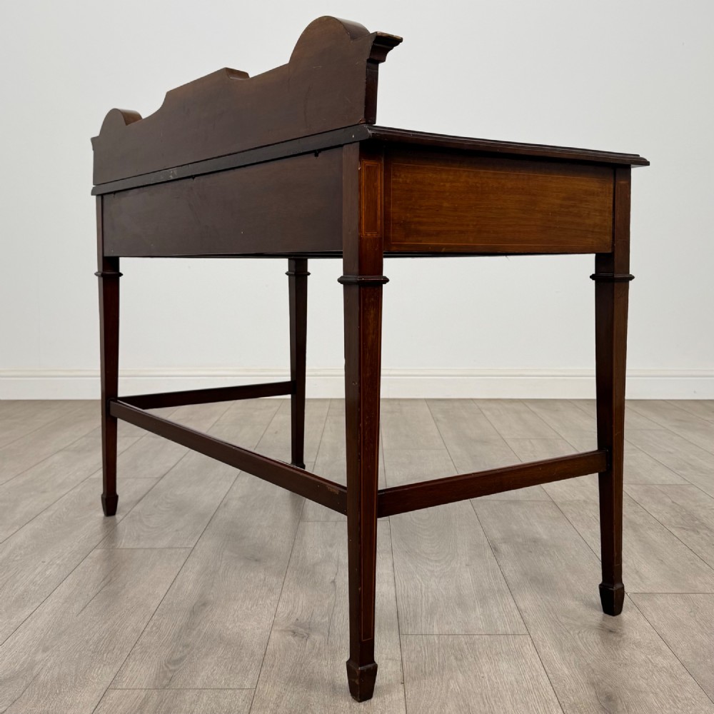 Antique 20th Century Edwardian Writing Table In Mahogany View VI